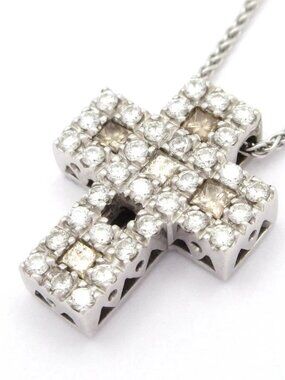 Ponte Vecchio 18K White Gold white diamond Brown Diamond Necklace